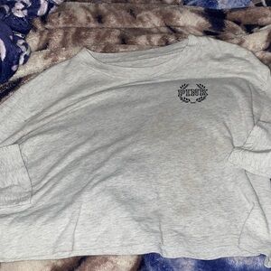 PINK Victoria's Secret Light Gray Long Sleeve Tee